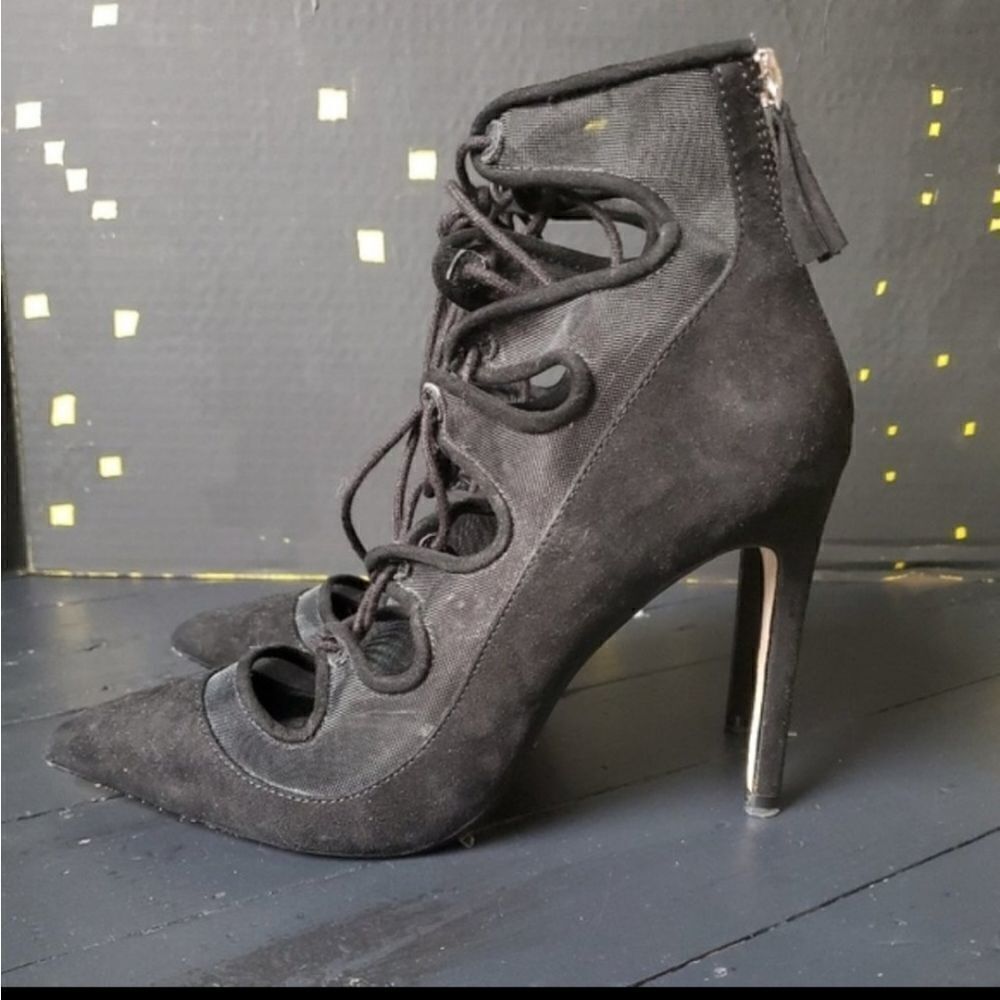 Zara Basic Suede Heels - Picture 3 of 8